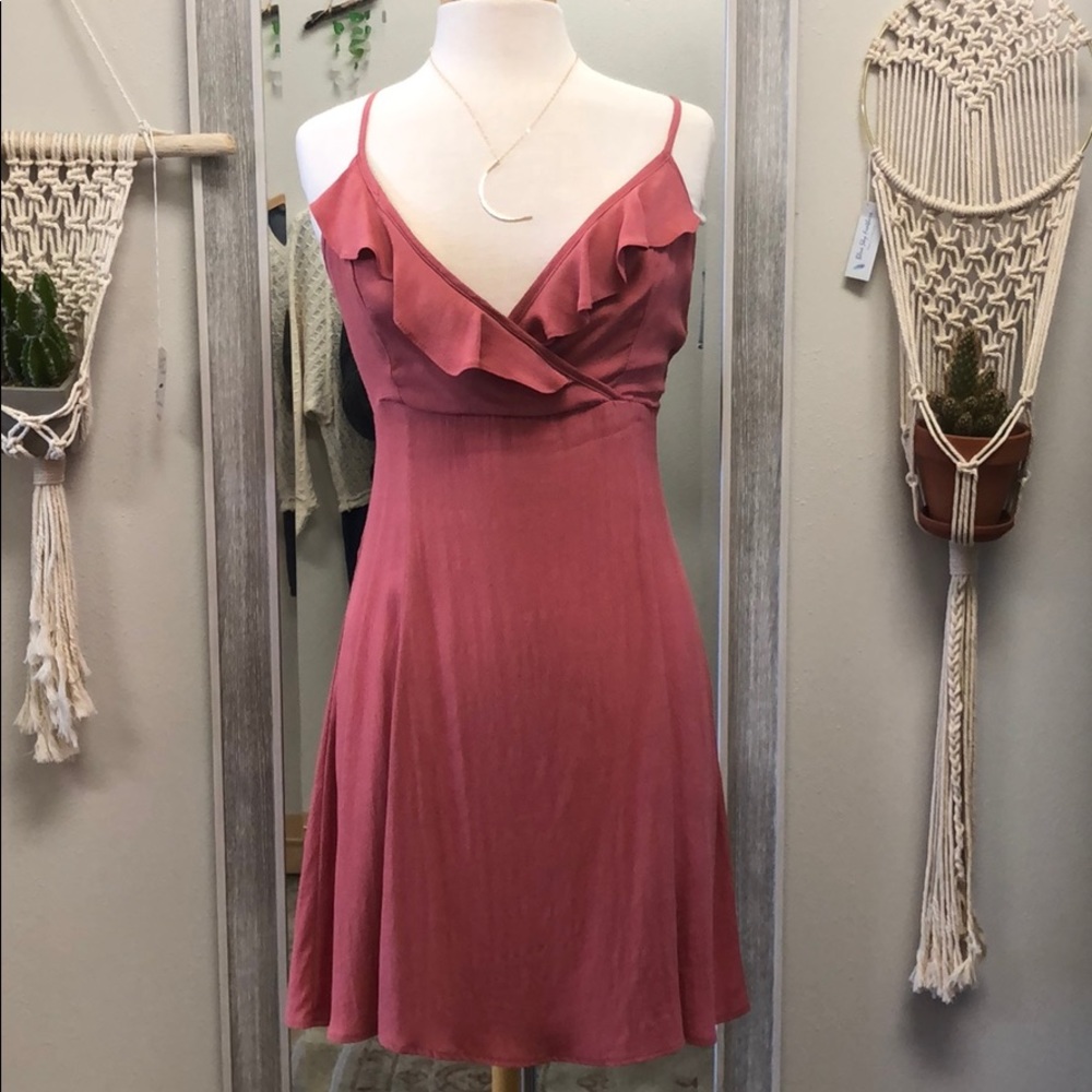 Ruffles spaghetti strap mini
